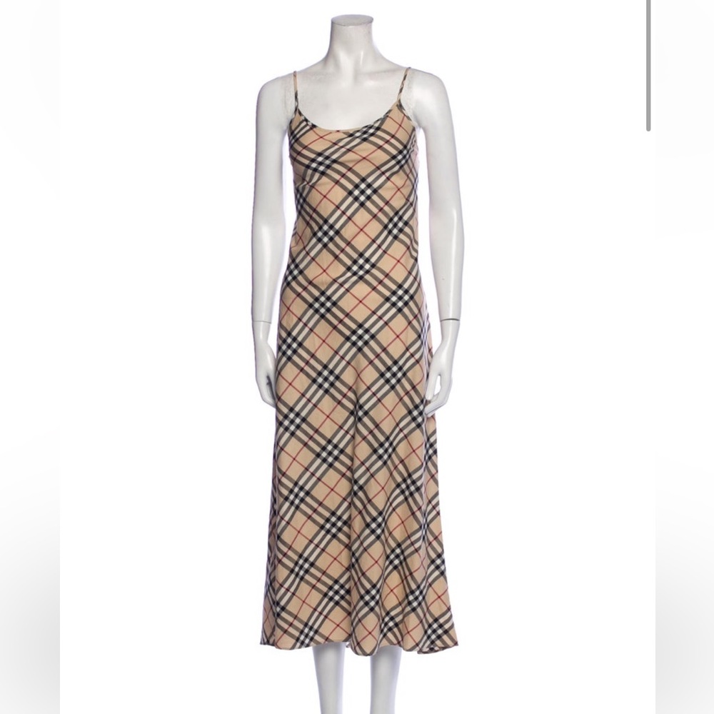 Burberry Plaid Midi Dress